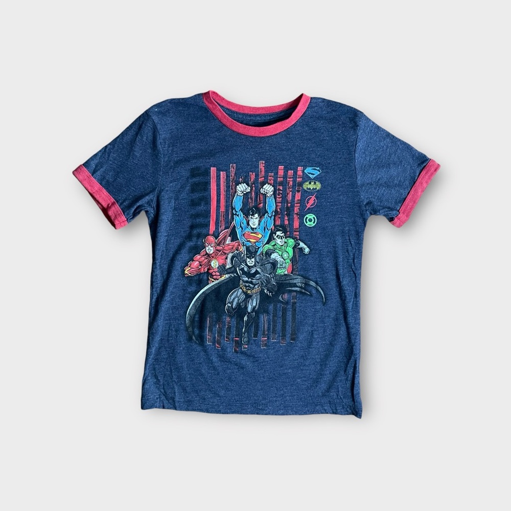 DC Comics Justice League Graphic Blue Retro Shirt